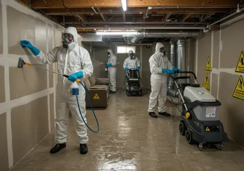 Basement Moisture Removal and Structural Drying process in San Manuel, AZ